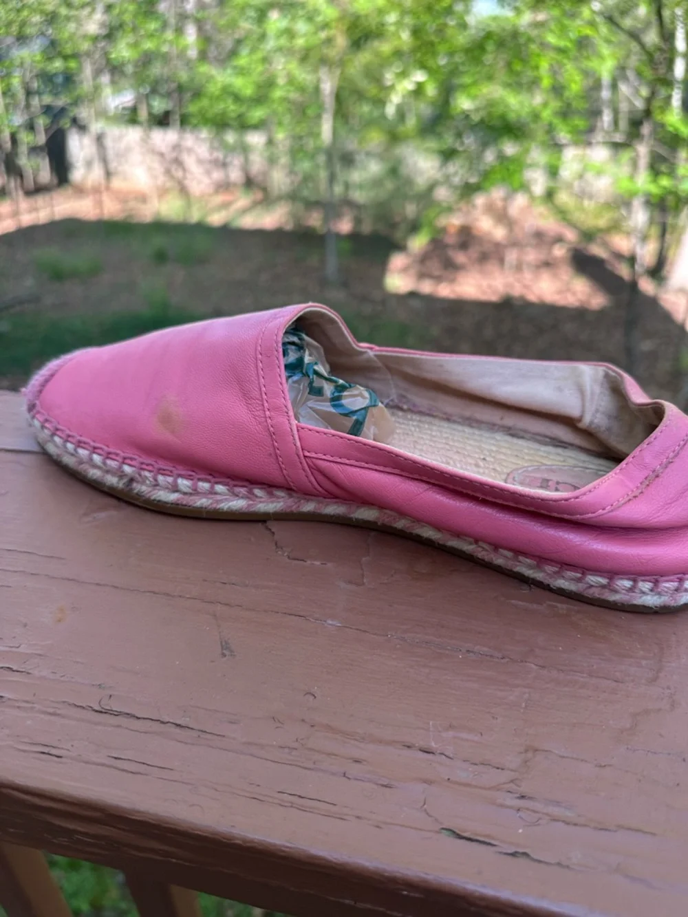 Coach pink leather espadrille shoes